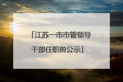 江苏一市市管领导干部任职前公示