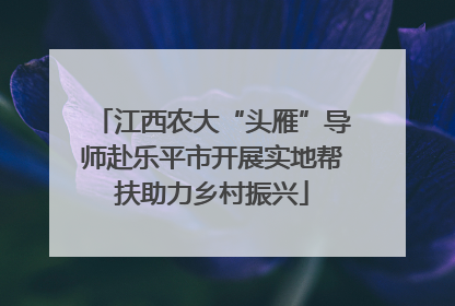 江西农大“头雁”导师赴乐平市开展实地帮扶助力乡村振兴