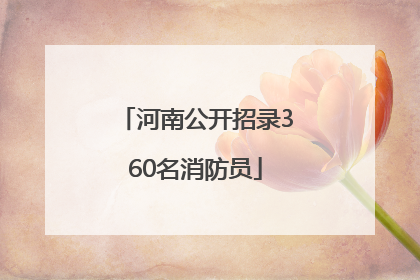 河南公开招录360名消防员