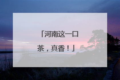 河南这一口茶，真香！