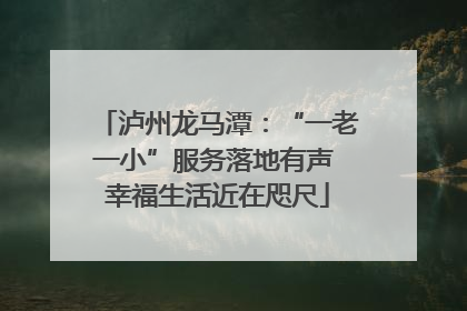 泸州龙马潭：“一老一小”服务落地有声 幸福生活近在咫尺