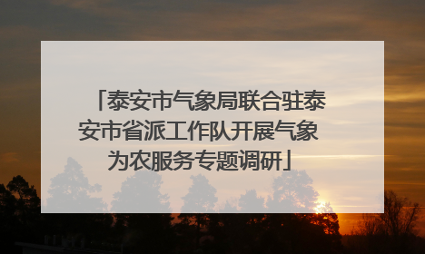 泰安市气象局联合驻泰安市省派工作队开展气象为农服务专题调研