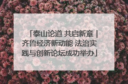 泰山论道 共启新章｜齐鲁经济新动能 法治实践与创新论坛成功举办