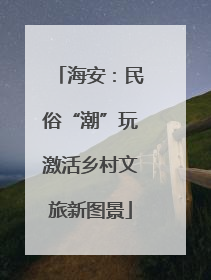 海安：民俗“潮”玩激活乡村文旅新图景