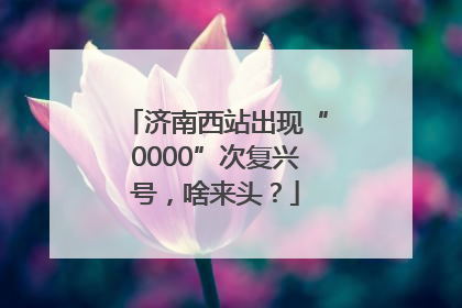 济南西站出现“0000”次复兴号，啥来头？
