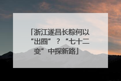 浙江遂昌长粽何以“出圈”？“七十二变”中探新路