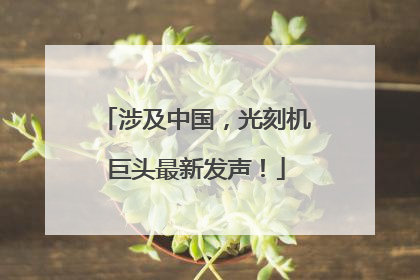 涉及中国，光刻机巨头最新发声！