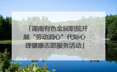 湖南有色金属职院开展“劳动润心”代际心理健康志愿服务活动