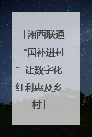 湘西联通“国补进村”让数字化红利惠及乡村