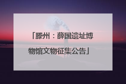 滕州：薛国遗址博物馆文物征集公告