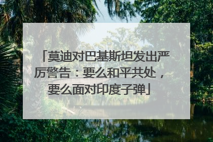 莫迪对巴基斯坦发出严厉警告：要么和平共处，要么面对印度子弹