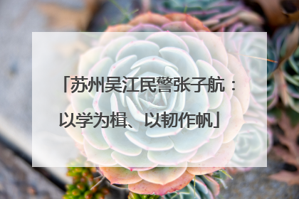 苏州吴江民警张子航：以学为楫、以韧作帆