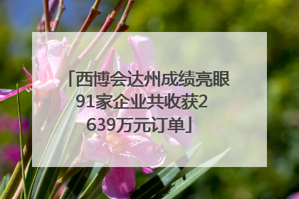 西博会达州成绩亮眼 91家企业共收获2639万元订单