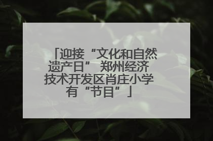 迎接“文化和自然遗产日” 郑州经济技术开发区肖庄小学有“节目”