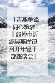 青燕争锋 同心筑梦丨淄博市沂源县燕崖镇召开年轻干部座谈会