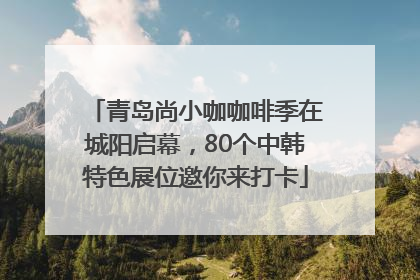 青岛尚小咖咖啡季在城阳启幕，80个中韩特色展位邀你来打卡