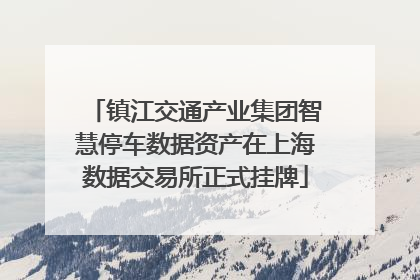 镇江交通产业集团智慧停车数据资产在上海数据交易所正式挂牌