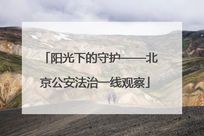 阳光下的守护——北京公安法治一线观察
