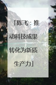 陈飞：推动科技成果转化为新质生产力