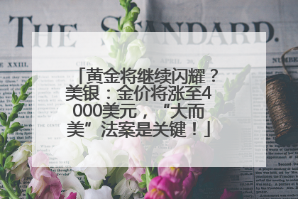 黄金将继续闪耀？美银：金价将涨至4000美元，“大而美”法案是关键！