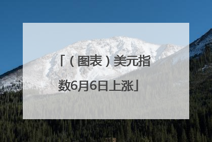 （图表）美元指数6月6日上涨