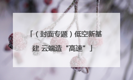 （封面专题）低空新基建 云端造“高速”