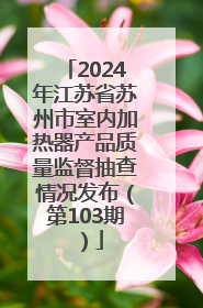 2024年江苏省苏州市室内加热器产品质量监督抽查情况发布（第103期）