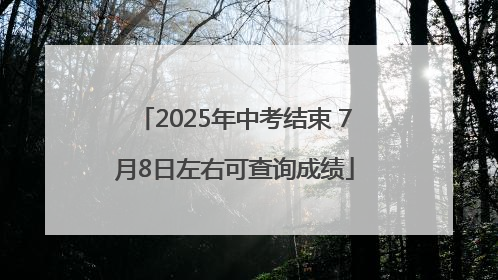 2025年中考结束 7月8日左右可查询成绩