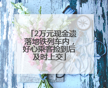 2万元现金遗落地铁列车内，好心乘客捡到后及时上交